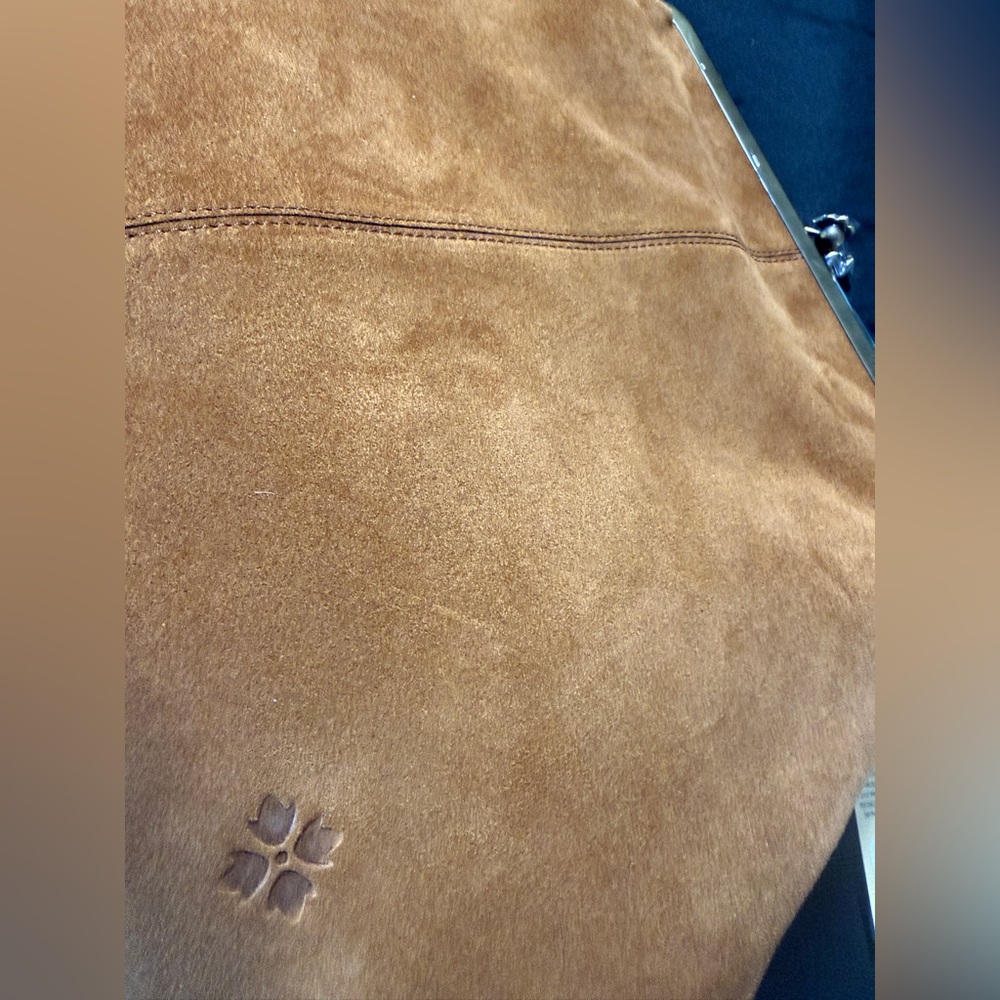 Patricia Nash Suede Satchel in Cognac Brown with Dark Brown Strap - Picture 5 of 11